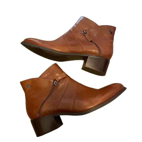 Regarde Le Ciel Brown Leather Booties Boots Size 40 US 9 - Picture 1 of 5